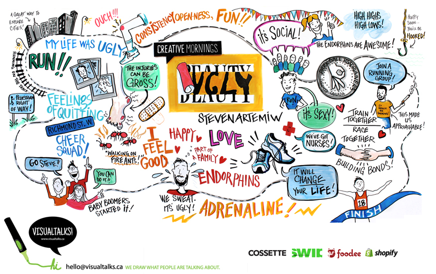 Large-scale visual mural created during a live event